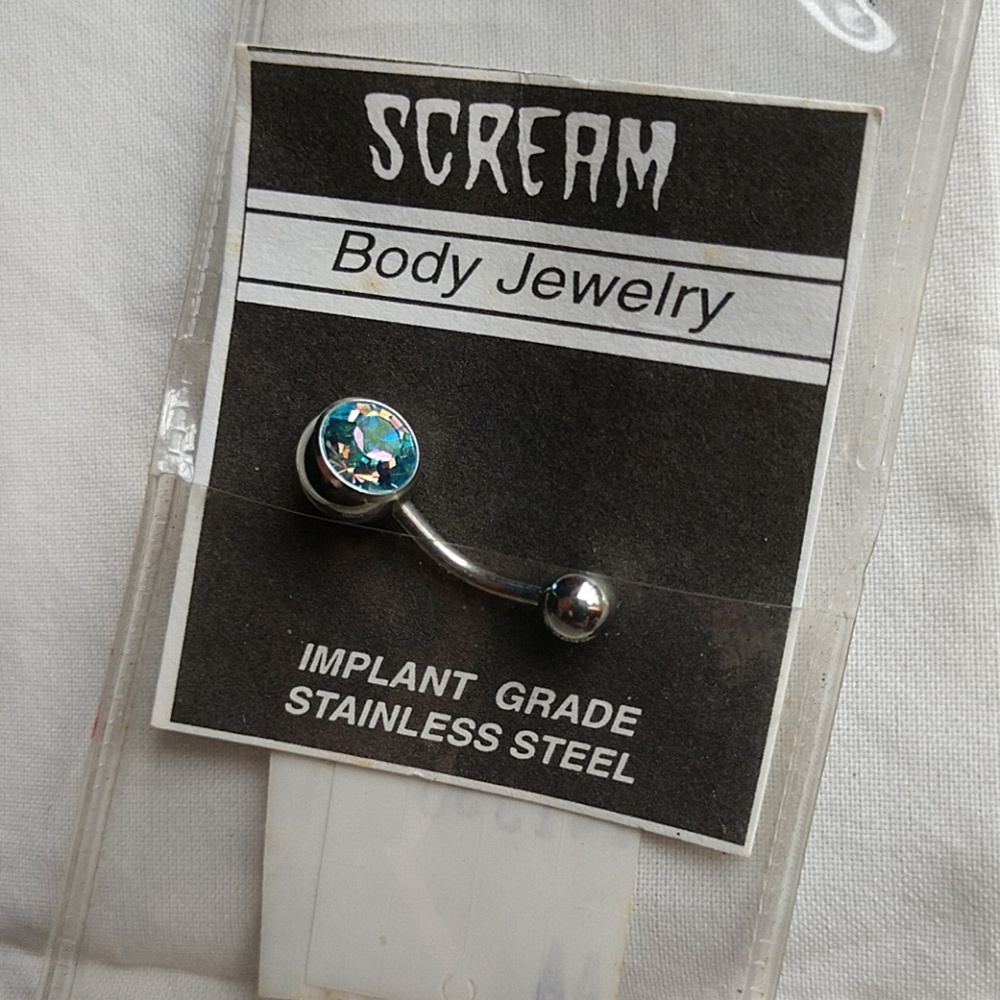 Aurora Borealis Crystal Belly Button Ring NWT